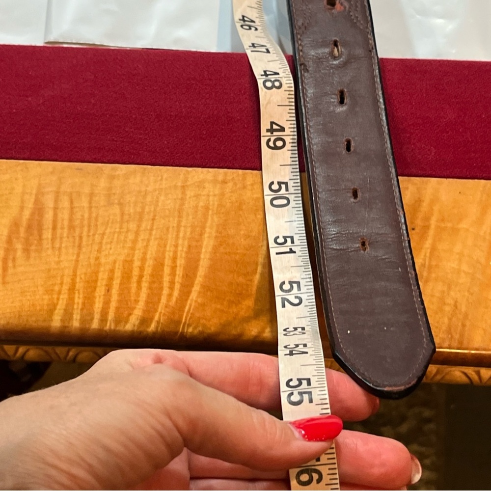 LEEGIN Vtg Men’s BIG TALL Brown Leather BELT 1.5” Wide REMOVABLE BUCKLE, 46-51” - Picture 11 of 16